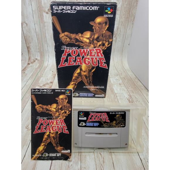 Nintendo Super Famicom Super Power League Baseball W/ Manual & Box JP US Seller - Picture 3 of 7